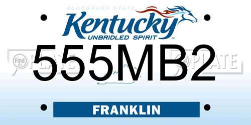 555MB2 Kentucky License Plate