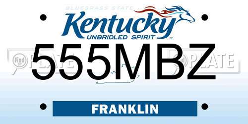 555MBZ Kentucky License Plate