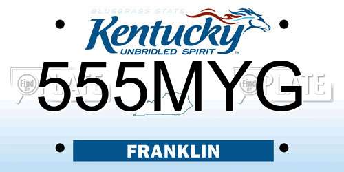 555MYG Kentucky License Plate