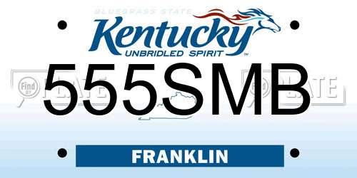 555SMB Kentucky License Plate