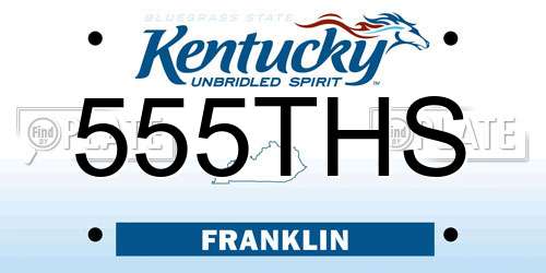 555THS Kentucky License Plate