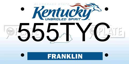 555TYC Kentucky License Plate