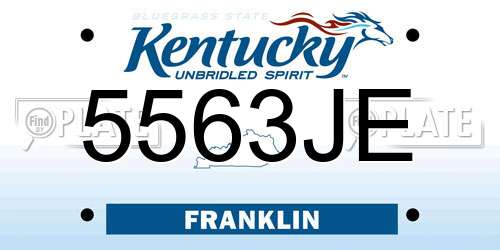 5563JE Kentucky License Plate