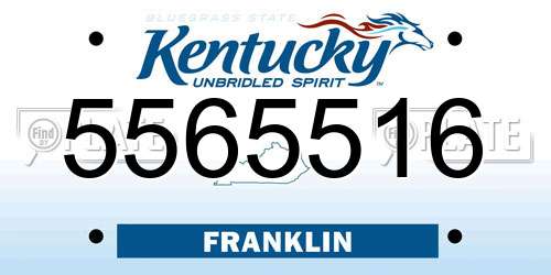 5565516 Kentucky License Plate
