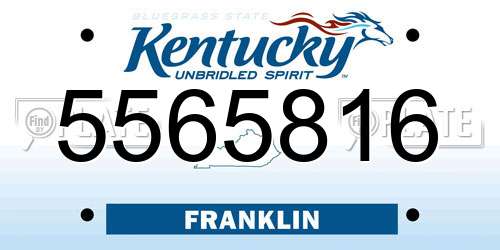 5565816 Kentucky License Plate