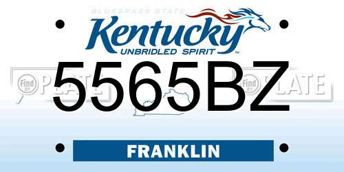 5565BZ Kentucky License Plate
