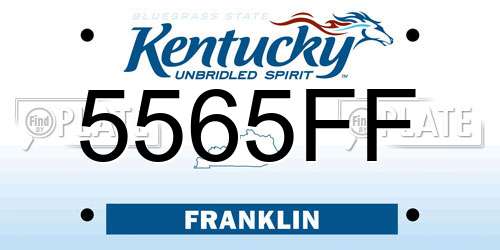 5565FF Kentucky License Plate