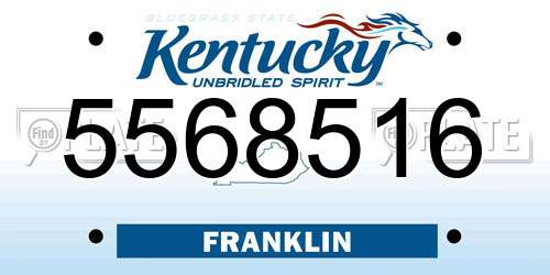 5568516 Kentucky License Plate
