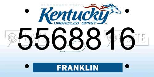 5568816 Kentucky License Plate