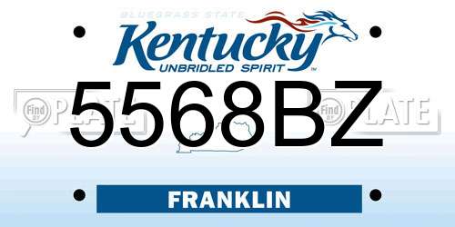 5568BZ Kentucky License Plate