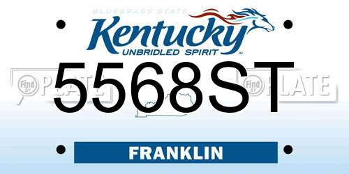 5568ST Kentucky License Plate