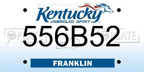 556B52 Kentucky License Plate