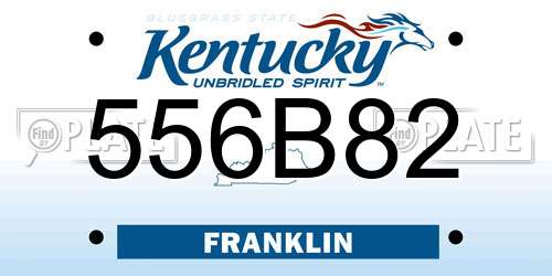 556B82 Kentucky License Plate