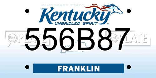 556B87 Kentucky License Plate