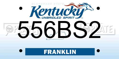 556BS2 Kentucky License Plate