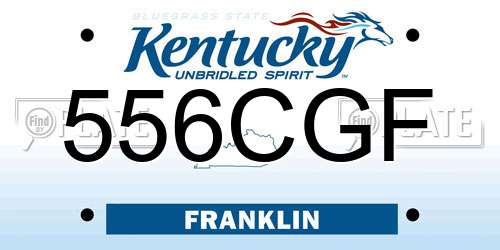 556CGF Kentucky License Plate