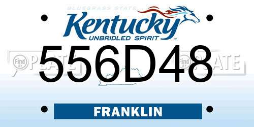 556D48 Kentucky License Plate
