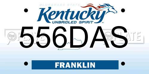 556DAS Kentucky License Plate
