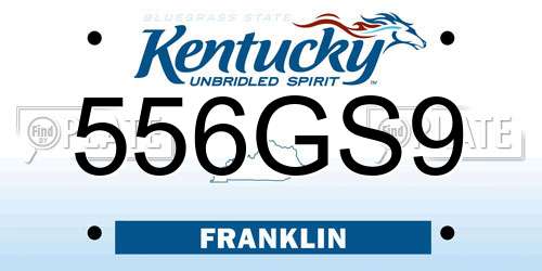 556GS9 Kentucky License Plate