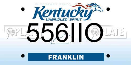 556IIO Kentucky License Plate