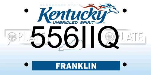 556IIQ Kentucky License Plate