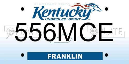 556MCE Kentucky License Plate
