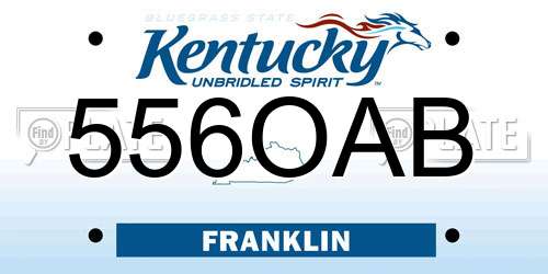556OAB Kentucky License Plate