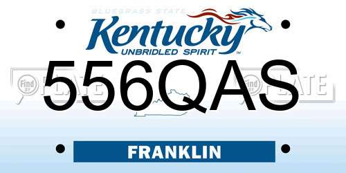 556QAS Kentucky License Plate