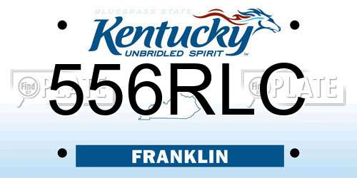 556RLC Kentucky License Plate