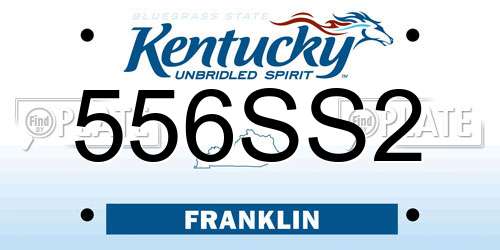 556SS2 Kentucky License Plate