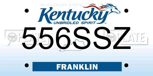 556SSZ Kentucky License Plate
