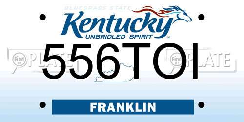 556TOI Kentucky License Plate
