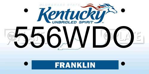 556WDO Kentucky License Plate