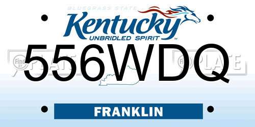 556WDQ Kentucky License Plate