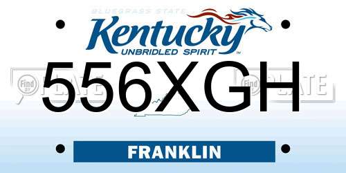 556XGH Kentucky License Plate
