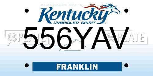 556YAV Kentucky License Plate