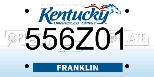 556Z01 Kentucky License Plate