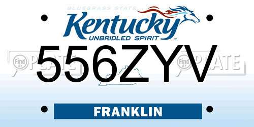 556ZYV Kentucky License Plate