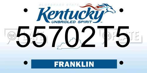 55702T5 Kentucky License Plate