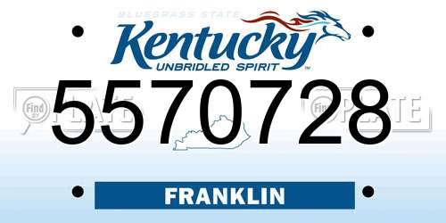 5570728 Kentucky License Plate
