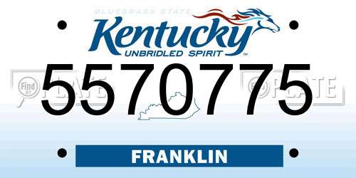5570775 Kentucky License Plate