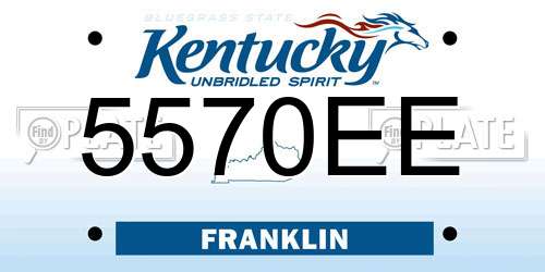 5570EE Kentucky License Plate