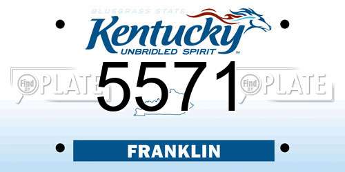 5571 Kentucky License Plate