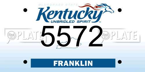 5572 Kentucky License Plate