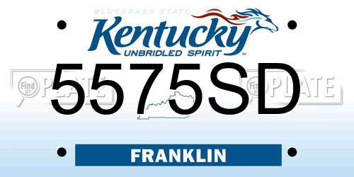 5575SD Kentucky License Plate