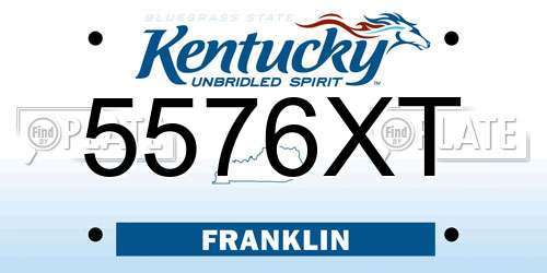 5576XT Kentucky License Plate
