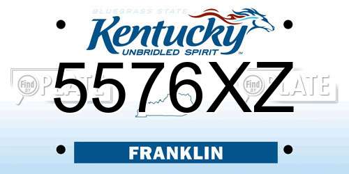 5576XZ Kentucky License Plate