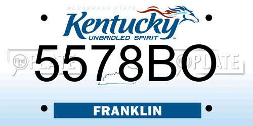 5578BO Kentucky License Plate