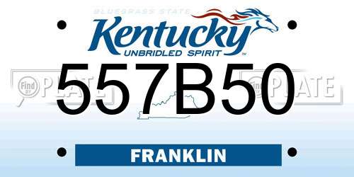 557B50 Kentucky License Plate