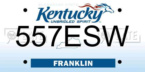 557ESW Kentucky License Plate